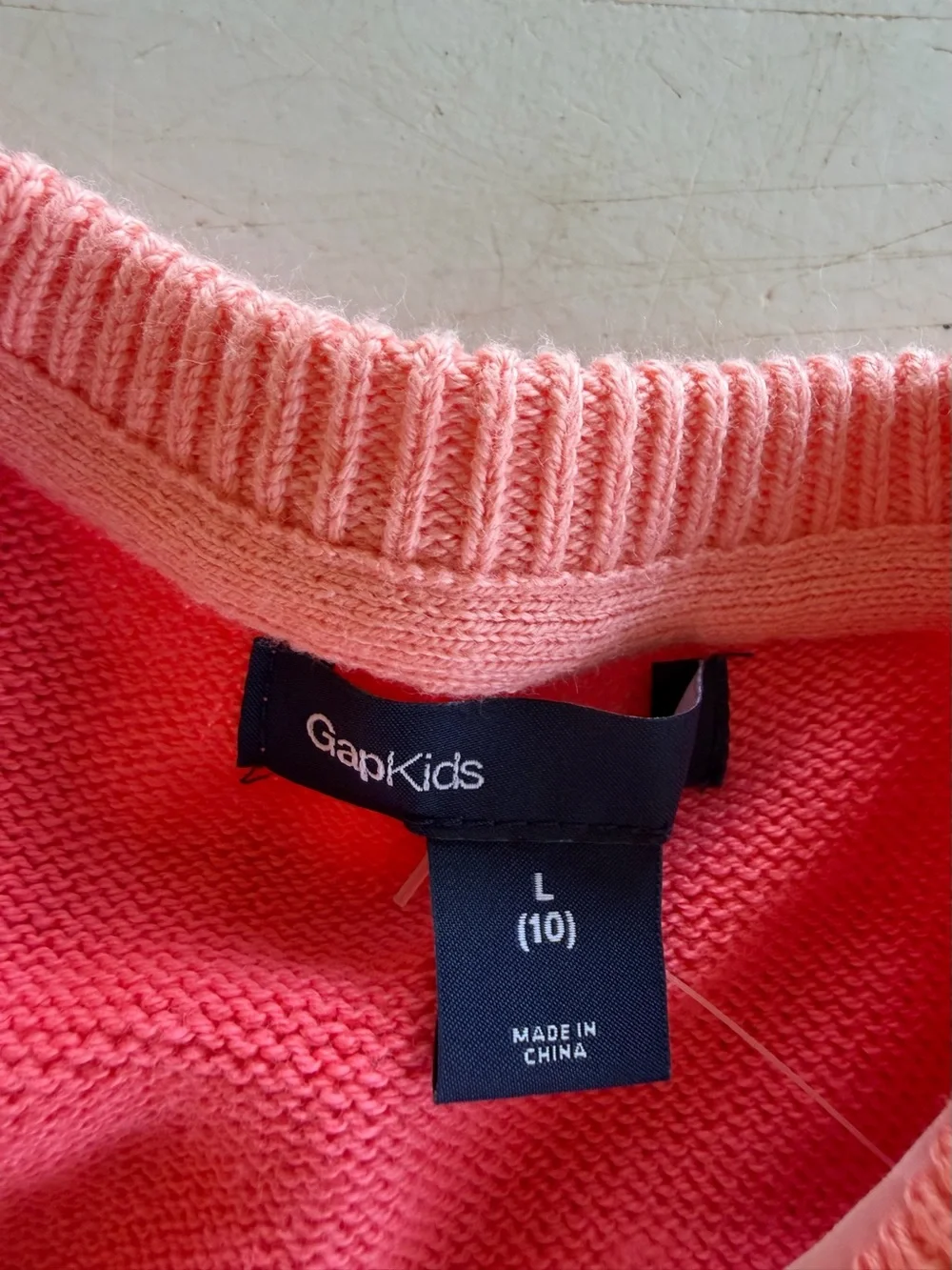 GAPKIDS Coral and Light Peach Girls Knit Cardigan Sweater